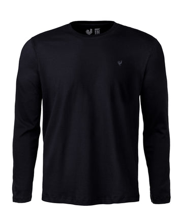 Basic LS Crew Black (Tone on Tone)